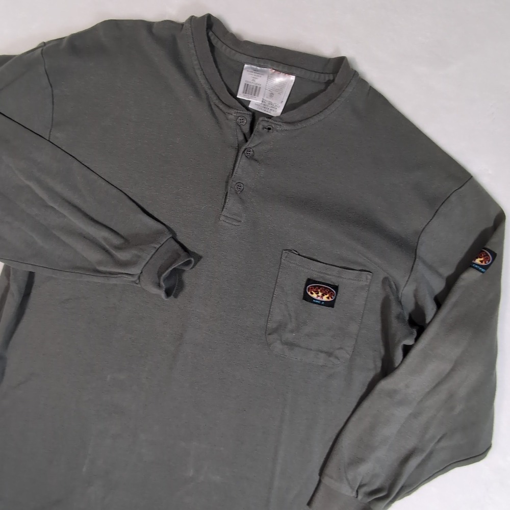3 Rasco FR Henley T-Shirt Mens Lot 3XL Long Sleeve Flame Resistant HRC 2 GTF454 - Picture 11 of 16